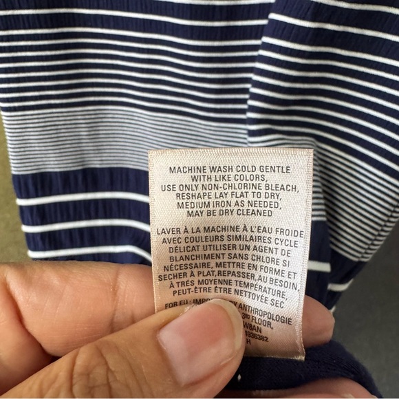 Anthropologie Maeve Edisto Column Tank Dress Size SM Blue White Stripe Casual - Picture 7 of 9